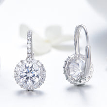 Load image into Gallery viewer, 925 Sterling Silver Zircon Round Drop Earrings, SCE508