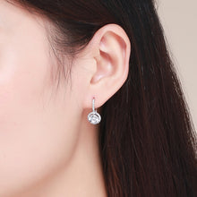 Load image into Gallery viewer, 925 Sterling Silver Zircon Round Drop Earrings, SCE508
