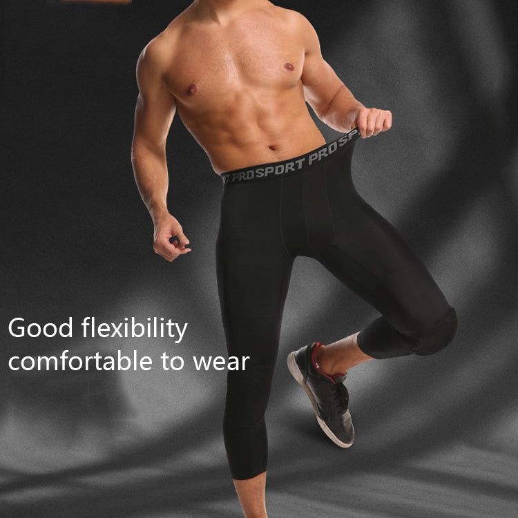 High Elastic Lycra Honeycomb Crash Pants Men Basketball Fitness Seven-tenths Sweatpants