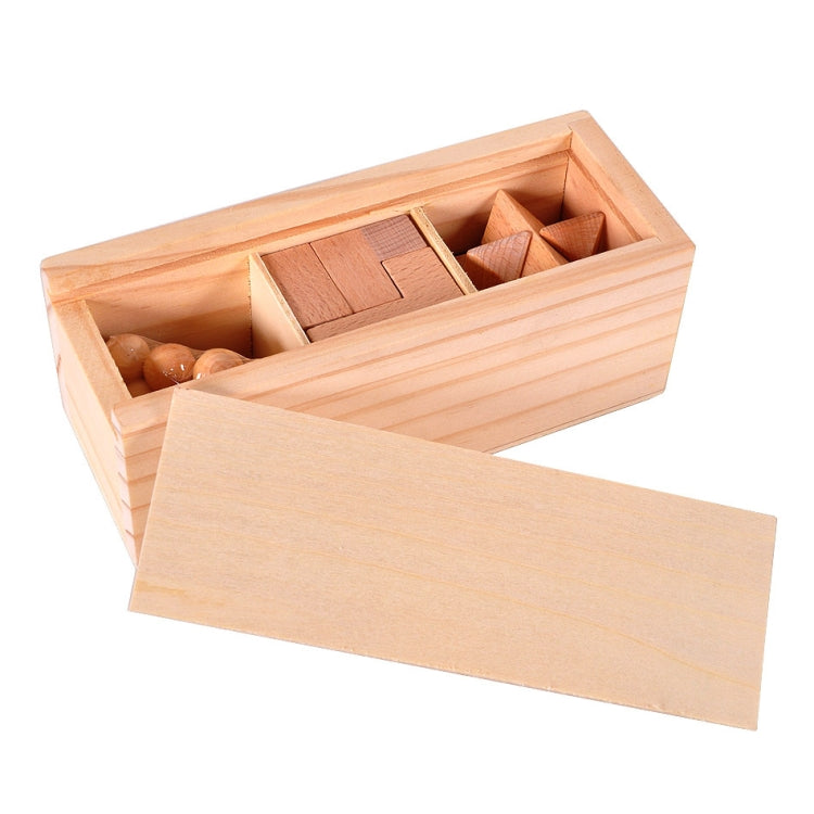 3 PCS / Set Adult Wooden Box Educational Toys Kongming Lock Luban Lock