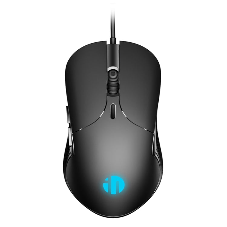 Inphic PB1 Business Office Mute Macro Definition Gaming Wired Mouse, Cable Length: 1.5m, Black Silen Business Version, Classic Back Breathing Light, Matte White Breathing Light