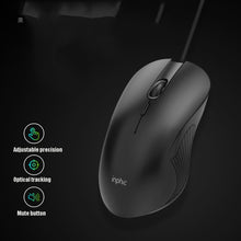 Load image into Gallery viewer, Inphic PB1 Business Office Mute Macro Definition Gaming Wired Mouse, Cable Length: 1.5m, Black Silen Business Version, Classic Back Breathing Light, Matte White Breathing Light