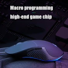 Load image into Gallery viewer, Inphic PB1 Business Office Mute Macro Definition Gaming Wired Mouse, Cable Length: 1.5m, Black Silen Business Version, Classic Back Breathing Light, Matte White Breathing Light
