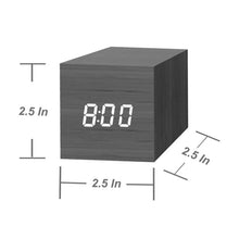 Load image into Gallery viewer, Multicolor Sounds Control Wooden Clock Modern Digital LED Desk Alarm Clock Thermometer Timer, Black White, Black Red, Black Blue, Black Green, White Wood, White Red, White Blue, White Green, Wooden White, Wooden Red, Wooden Blue, Wooden Green, Red Wood
