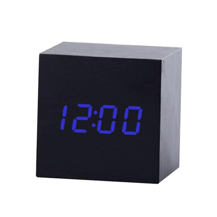 Multicolor Sounds Control Wooden Clock Modern Digital LED Desk Alarm Clock Thermometer Timer, Black White, Black Red, Black Blue, Black Green, White Wood, White Red, White Blue, White Green, Wooden White, Wooden Red, Wooden Blue, Wooden Green, Red Wood