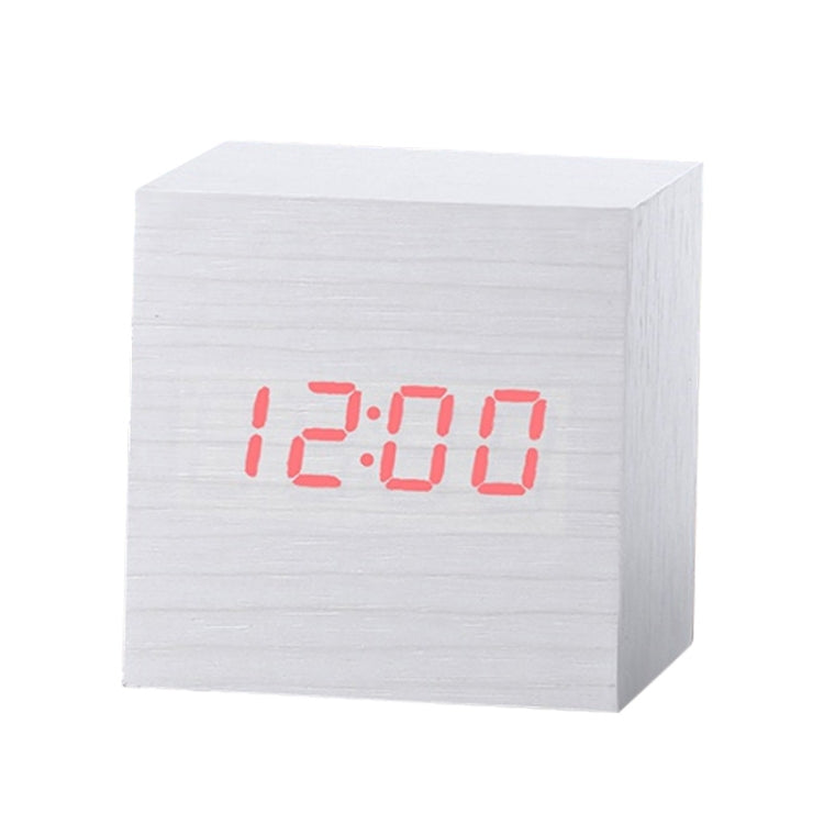 Multicolor Sounds Control Wooden Clock Modern Digital LED Desk Alarm Clock Thermometer Timer, Black White, Black Red, Black Blue, Black Green, White Wood, White Red, White Blue, White Green, Wooden White, Wooden Red, Wooden Blue, Wooden Green, Red Wood