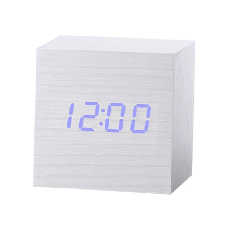 Multicolor Sounds Control Wooden Clock Modern Digital LED Desk Alarm Clock Thermometer Timer, Black White, Black Red, Black Blue, Black Green, White Wood, White Red, White Blue, White Green, Wooden White, Wooden Red, Wooden Blue, Wooden Green, Red Wood