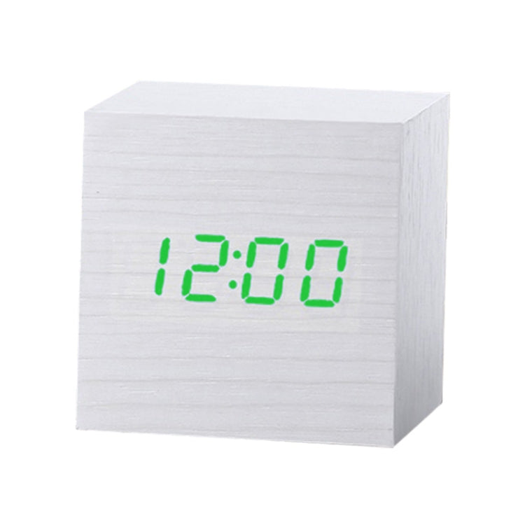 Multicolor Sounds Control Wooden Clock Modern Digital LED Desk Alarm Clock Thermometer Timer, Black White, Black Red, Black Blue, Black Green, White Wood, White Red, White Blue, White Green, Wooden White, Wooden Red, Wooden Blue, Wooden Green, Red Wood