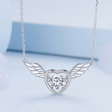 Load image into Gallery viewer, Sterling Silver S925 Vibrant Wings White Gold Plated Zircon Necklace, BSN287