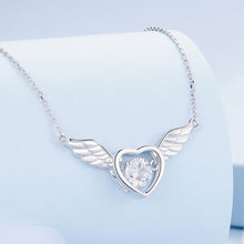 Load image into Gallery viewer, Sterling Silver S925 Vibrant Wings White Gold Plated Zircon Necklace, BSN287