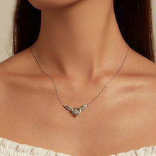 Load image into Gallery viewer, Sterling Silver S925 Vibrant Wings White Gold Plated Zircon Necklace, BSN287