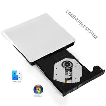 Load image into Gallery viewer, Slim External USB 3.0 DVD RW CD Writer Drive Burner Reader Player For Laptop PC, Brushed Texture DVD(W)