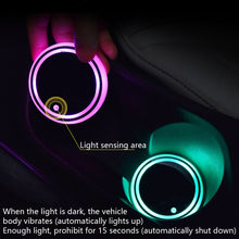 Load image into Gallery viewer, 2 PCS Car LED Luminous Water Coaster Car Atmosphere Light USB Charging Non-Slip Coaster, Car Luminous Water Coaster