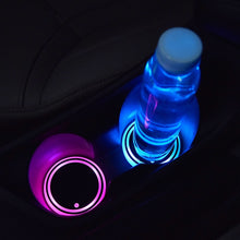 Load image into Gallery viewer, 2 PCS Car LED Luminous Water Coaster Car Atmosphere Light USB Charging Non-Slip Coaster, Car Luminous Water Coaster
