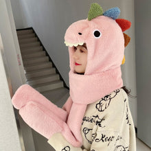 Load image into Gallery viewer, C0215 Adult Dinosaur Cartoon Velvet Hat Thickened Warm Scarf Hat