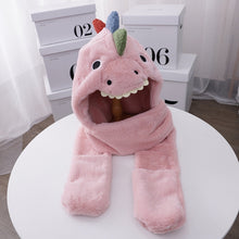 Load image into Gallery viewer, C0215 Adult Dinosaur Cartoon Velvet Hat Thickened Warm Scarf Hat