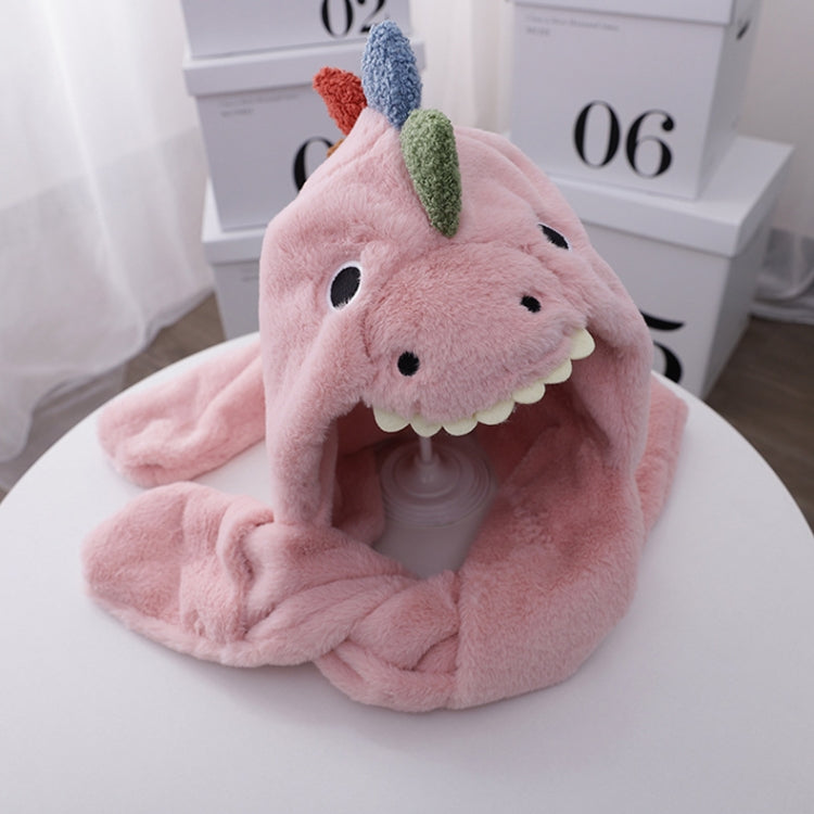 C0215 Adult Dinosaur Cartoon Velvet Hat Thickened Warm Scarf Hat