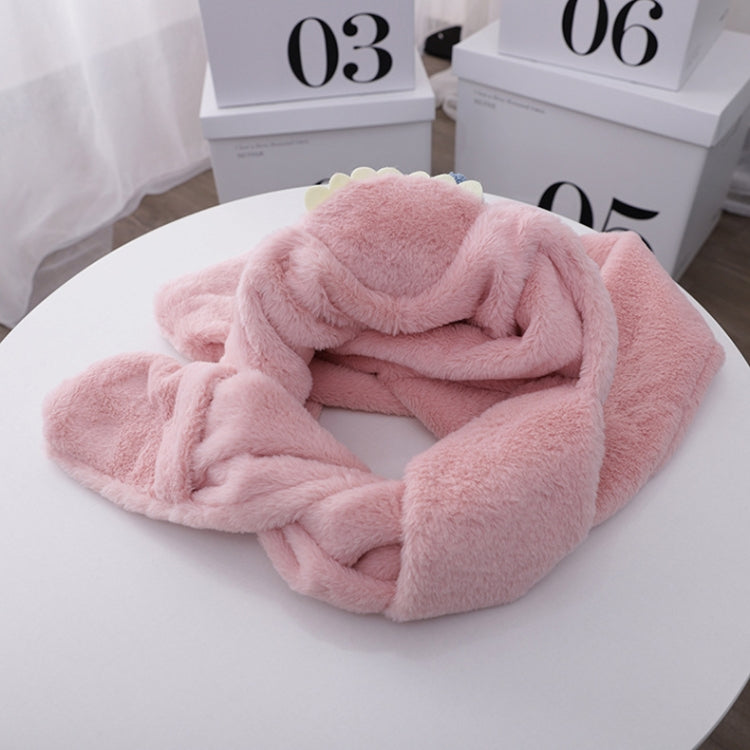 C0215 Adult Dinosaur Cartoon Velvet Hat Thickened Warm Scarf Hat