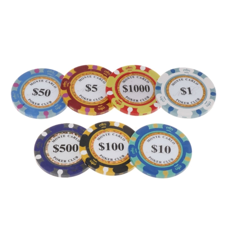 100 PCS Texas Hold'em Clay Chips Professional Casino Coin