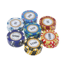 Load image into Gallery viewer, 100 PCS Texas Hold&#39;em Clay Chips Professional Casino Coin