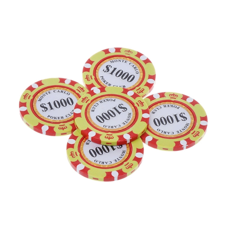 100 PCS Texas Hold'em Clay Chips Professional Casino Coin