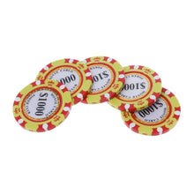 Load image into Gallery viewer, 100 PCS Texas Hold&#39;em Clay Chips Professional Casino Coin