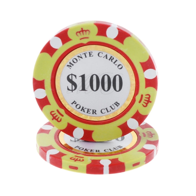 100 PCS Texas Hold'em Clay Chips Professional Casino Coin
