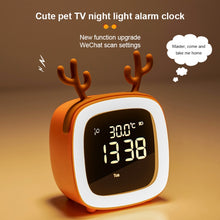 Load image into Gallery viewer, Cartoon Deer Shape Children Snooze Multifunctional USB Rechargeable Student LED Alarm Clock