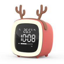 Load image into Gallery viewer, Cartoon Deer Shape Children Snooze Multifunctional USB Rechargeable Student LED Alarm Clock