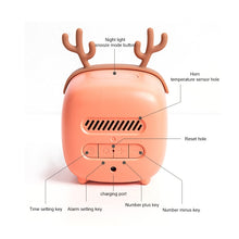 Load image into Gallery viewer, Cartoon Deer Shape Children Snooze Multifunctional USB Rechargeable Student LED Alarm Clock
