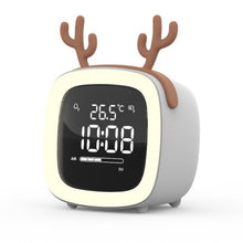 Load image into Gallery viewer, Cartoon Deer Shape Children Snooze Multifunctional USB Rechargeable Student LED Alarm Clock
