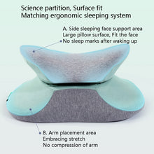 Load image into Gallery viewer, BEWALKER Multifunctional Student Portable Nap Pillow Waist Support Foldable Memory Foam Nap Pillow Office Sleeping Pillow, 38x20x15cm