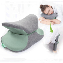 Load image into Gallery viewer, BEWALKER Multifunctional Student Portable Nap Pillow Waist Support Foldable Memory Foam Nap Pillow Office Sleeping Pillow, 38x20x15cm