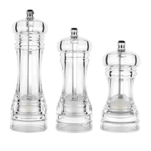 Load image into Gallery viewer, Acrylic Transparent Pepper Grinder Manual Pepper Grinder Ceramic Core Multi-Purpose Seasoning Bottle, 4 Inch, 5 Inch, 6 Inch