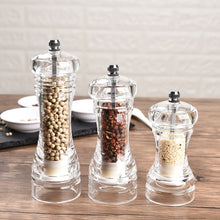 Load image into Gallery viewer, Acrylic Transparent Pepper Grinder Manual Pepper Grinder Ceramic Core Multi-Purpose Seasoning Bottle, 4 Inch, 5 Inch, 6 Inch
