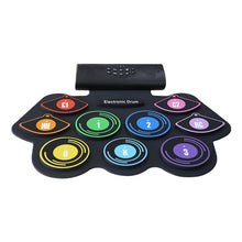 Load image into Gallery viewer, Hand-Rolled Drum Set Color Electronic Drum Lithium Battery Rechargeable Silicone Drum Set, MD862C