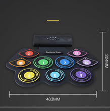 Load image into Gallery viewer, Hand-Rolled Drum Set Color Electronic Drum Lithium Battery Rechargeable Silicone Drum Set, MD862C