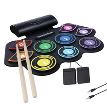 Load image into Gallery viewer, Hand-Rolled Drum Set Color Electronic Drum Lithium Battery Rechargeable Silicone Drum Set, MD862C