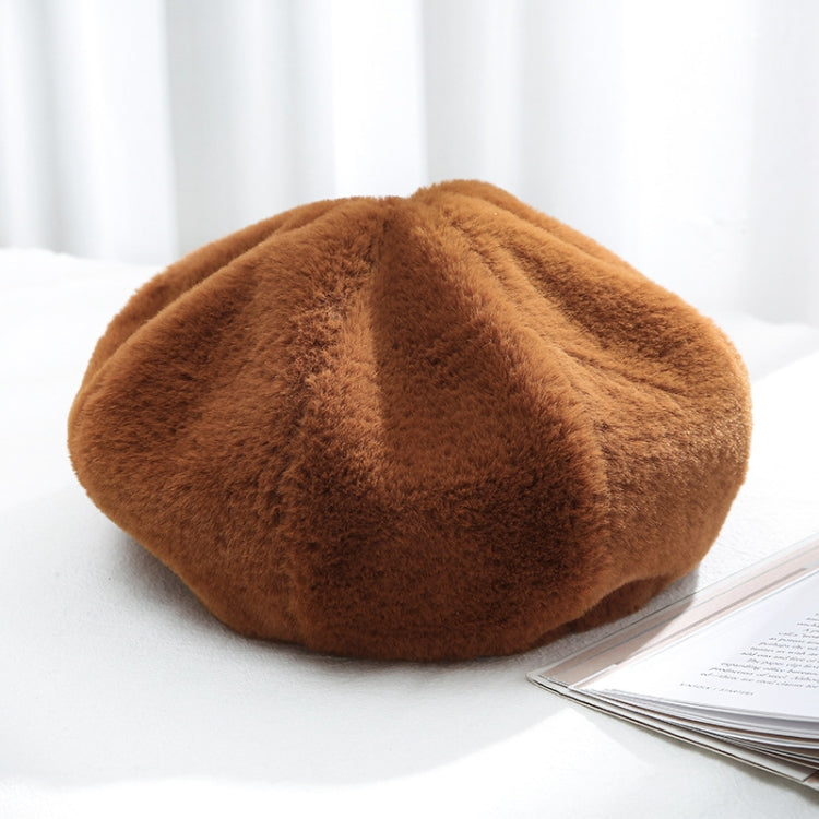 Autumn and Winter Beret Ladies Hats Plush Warmth Retro Painter Hat