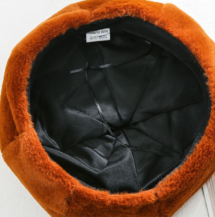 Autumn and Winter Beret Ladies Hats Plush Warmth Retro Painter Hat