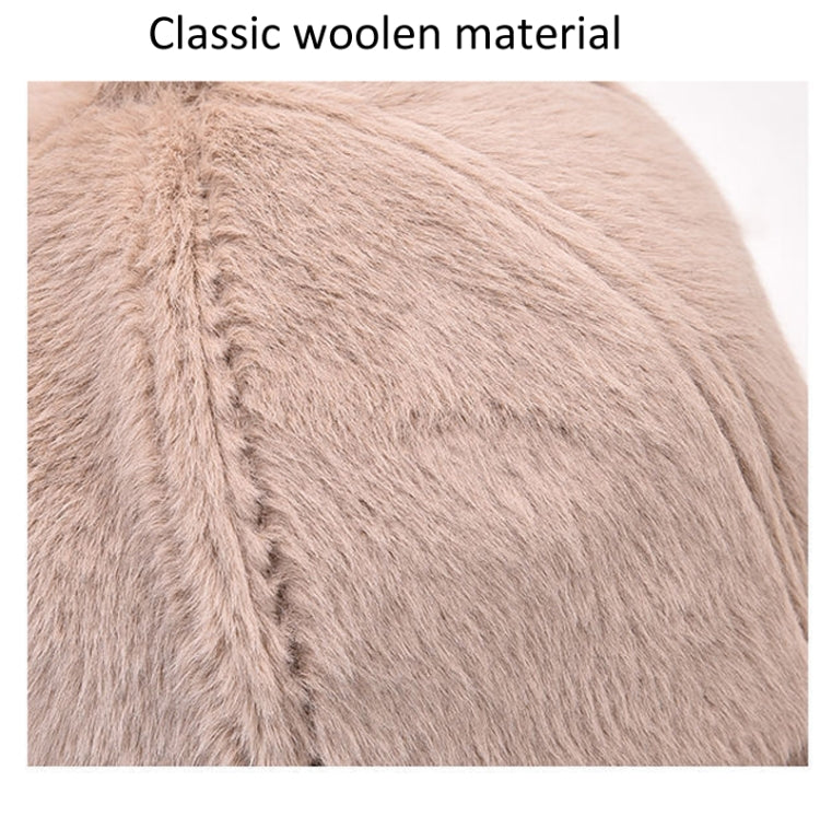 Women Autumn and Winter Thickened Rabbit Fur Plush Baseball Cap Curved Brim Warm Cap