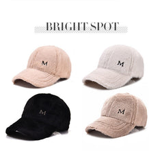 Load image into Gallery viewer, Women Autumn and Winter Thickened Rabbit Fur Plush Baseball Cap Curved Brim Warm Cap