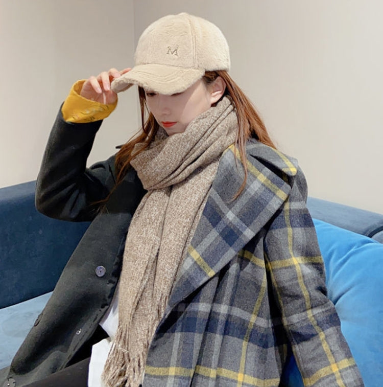 Women Autumn and Winter Thickened Rabbit Fur Plush Baseball Cap Curved Brim Warm Cap