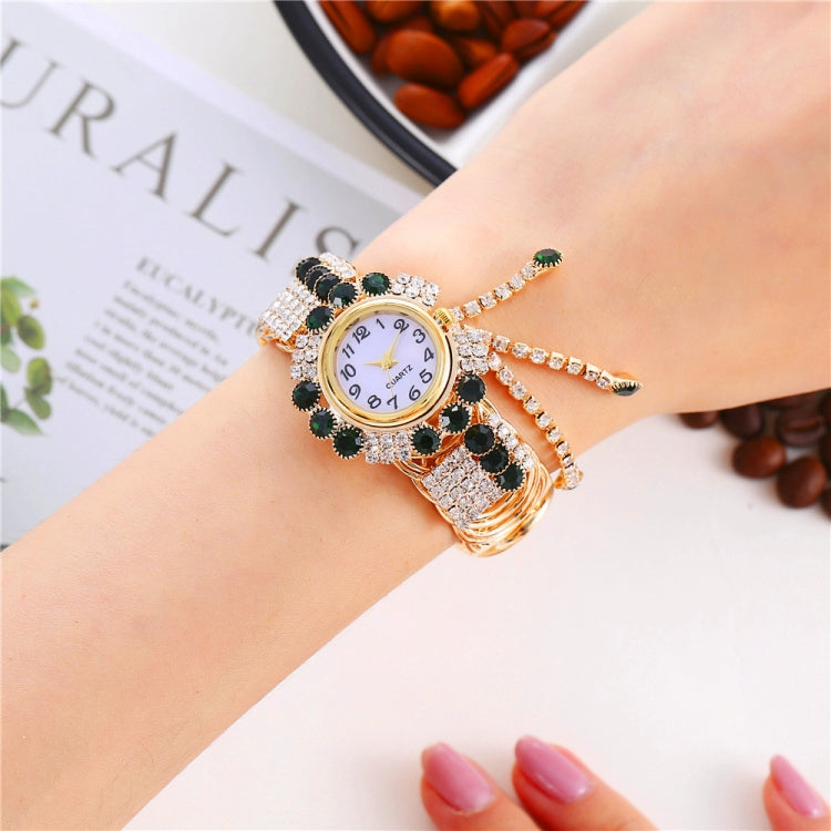 Ladies Bracelet Watch Quartz Watch Personality Wild Watch with Diamonds Pendant
