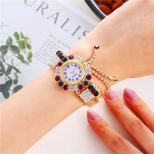 Load image into Gallery viewer, Ladies Bracelet Watch Quartz Watch Personality Wild Watch with Diamonds Pendant