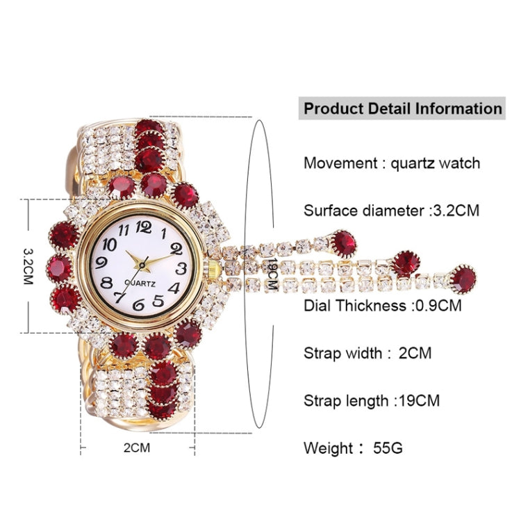 Ladies Bracelet Watch Quartz Watch Personality Wild Watch with Diamonds Pendant