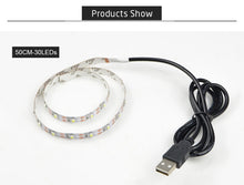 Load image into Gallery viewer, USB Power SMD 2835 Epoxy LED Strip Light Christmas Desk Decor Lamp for TV Background Lighting, 50cm, 1m, 2m, 3m, 4m, 5m