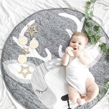 Load image into Gallery viewer, Baby Infant Play Mats Kids Crawling Carpet Floor Rug Baby Bedding Rabbit Blanket Cotton Game Pad Children Room Decor, Grey Rabbit, Fox, Koala, Lion, Deer, Sheep, Swan, Unicorn, Giraffe, Panda, Penguin, Butterfly, Tiger, Bear, Pink Rabbit