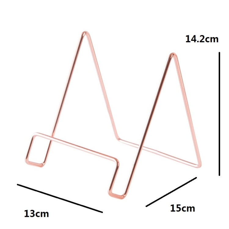 4 PCS Desktop Iron Art Plating Bracket for iPad / CD Display / Cookbook / Plate, Golden, Rose Gold