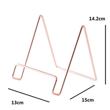 Load image into Gallery viewer, 4 PCS Desktop Iron Art Plating Bracket for iPad / CD Display / Cookbook / Plate, Golden, Rose Gold